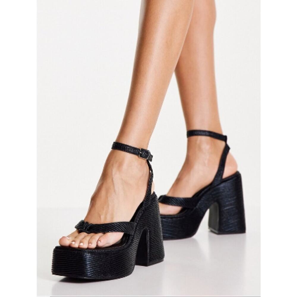 Topshop Black Platform Sandals